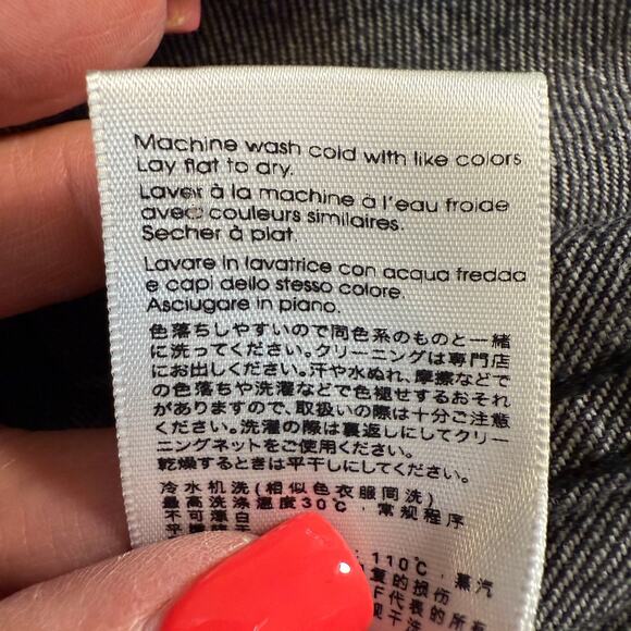 Women's 3.1 Phillip Lim Black Denim Asymmetrical Button Front Zipper Detail Sz 6 - Picture 5 of 11